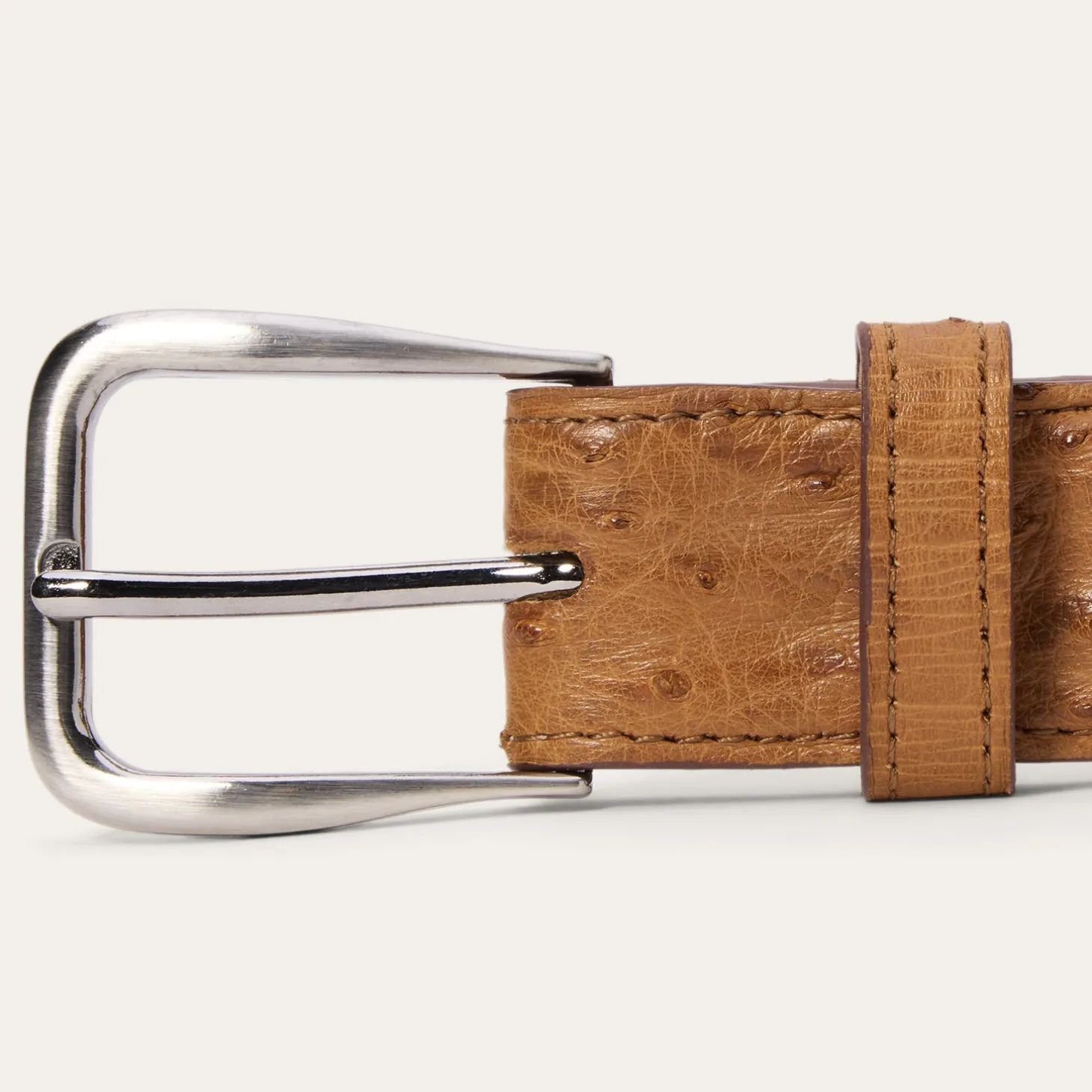 Ostrich Western Tab Belt - 1 1/4" Width