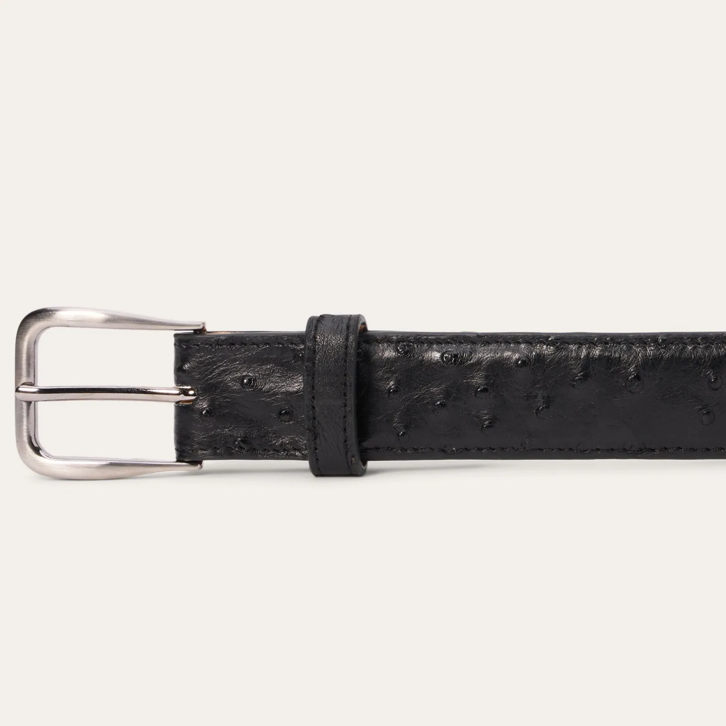 Ostrich Western Tab Belt - 1 1/4" Width