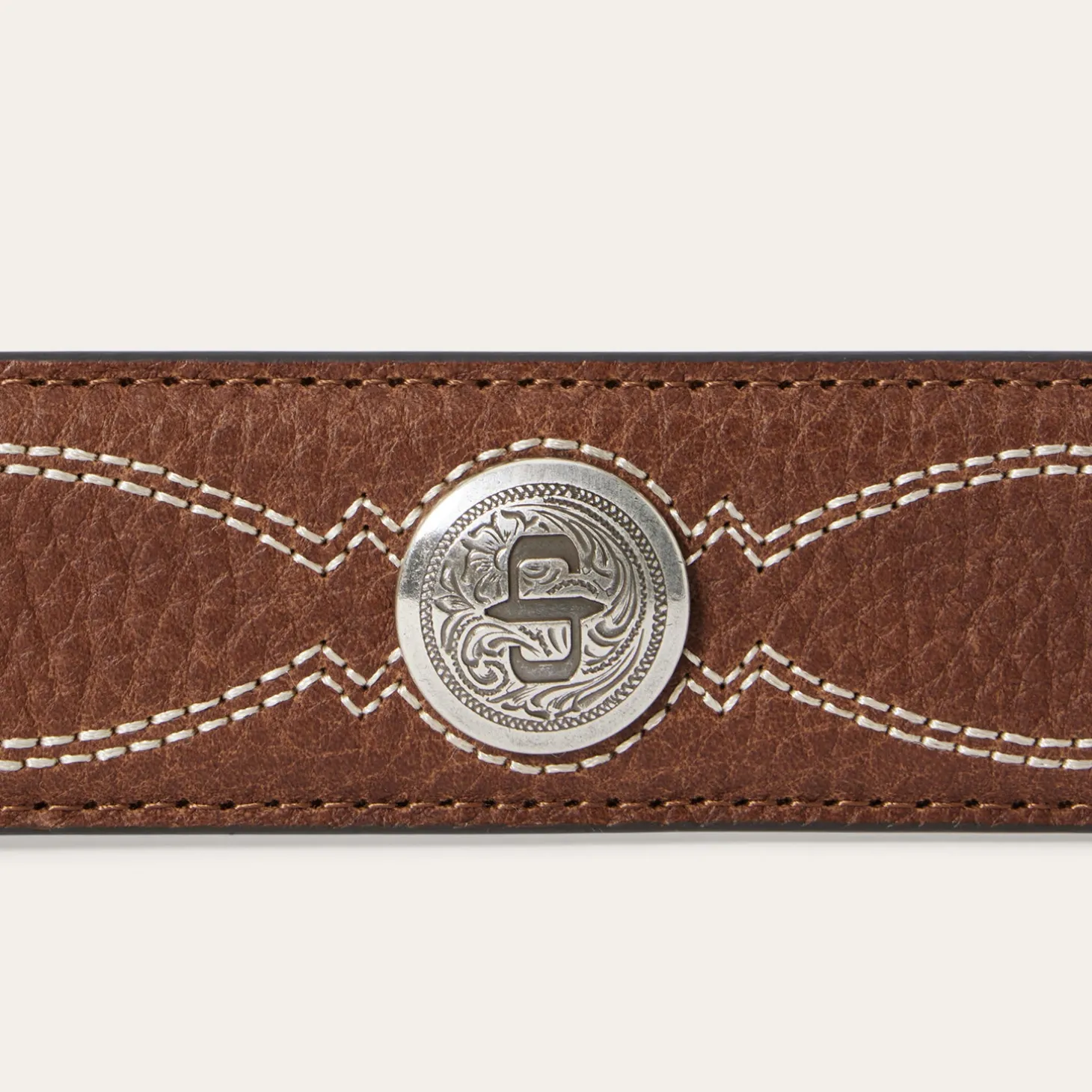Pebble Leather Basket Weave Tabs Belt