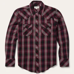 Red Marl Plaid Western Shirt