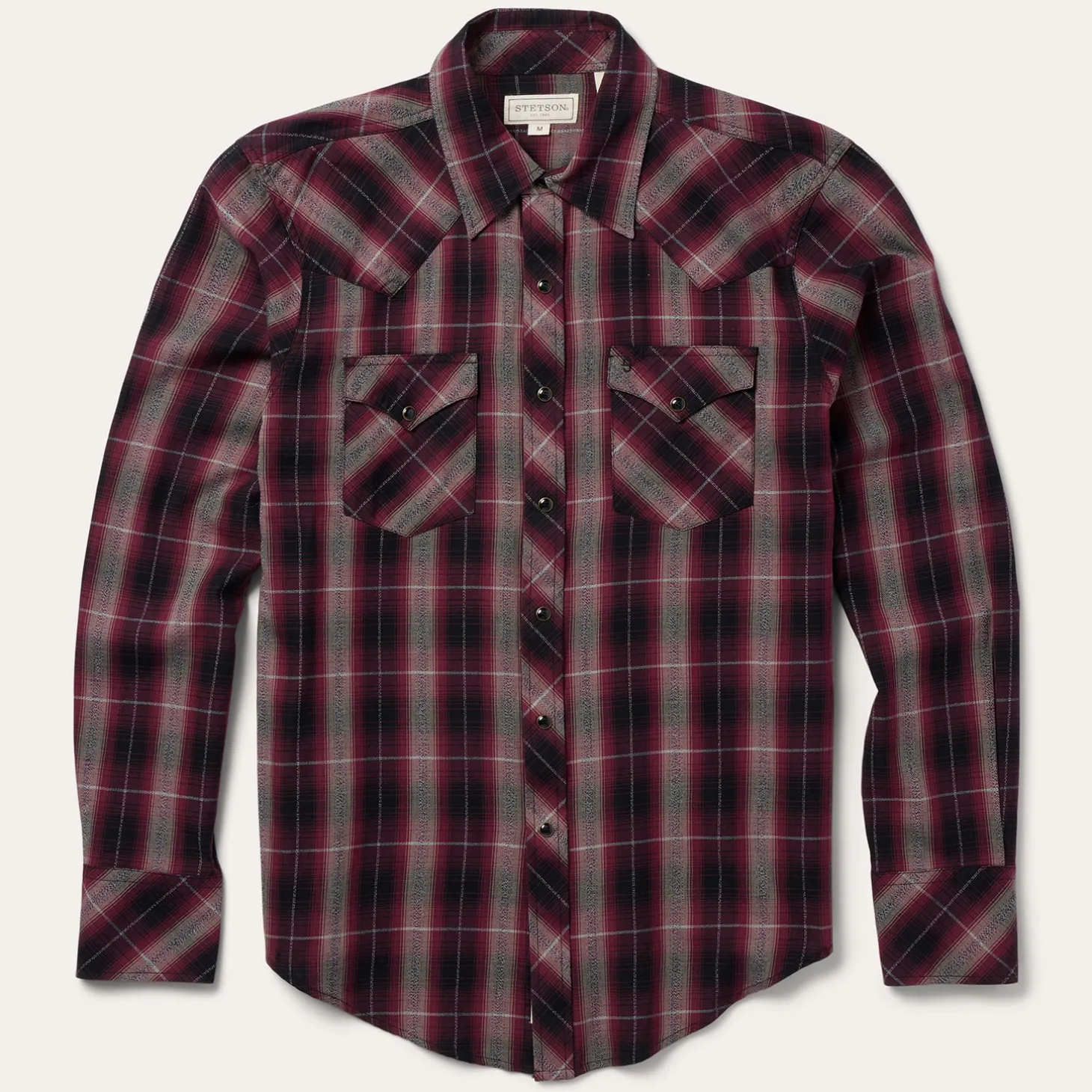 Red Marl Plaid Western Shirt