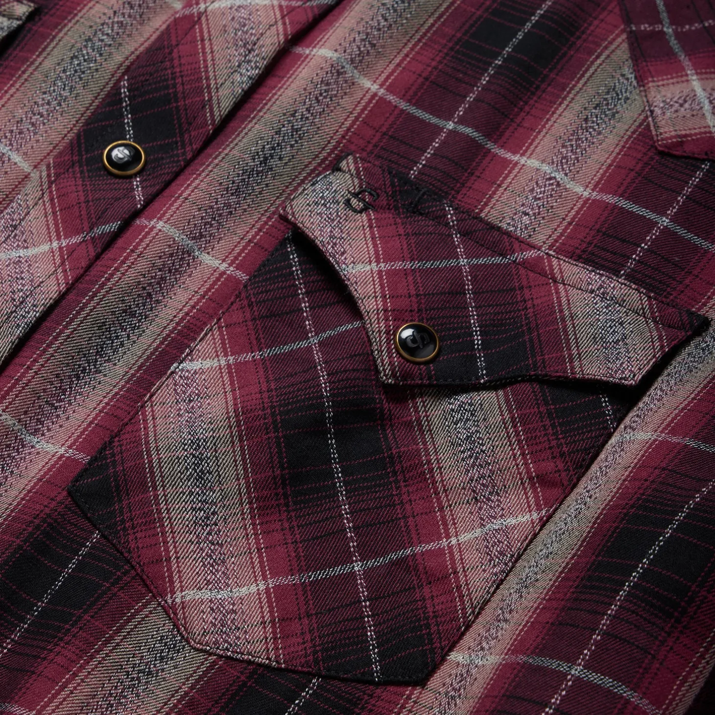 Red Marl Plaid Western Shirt