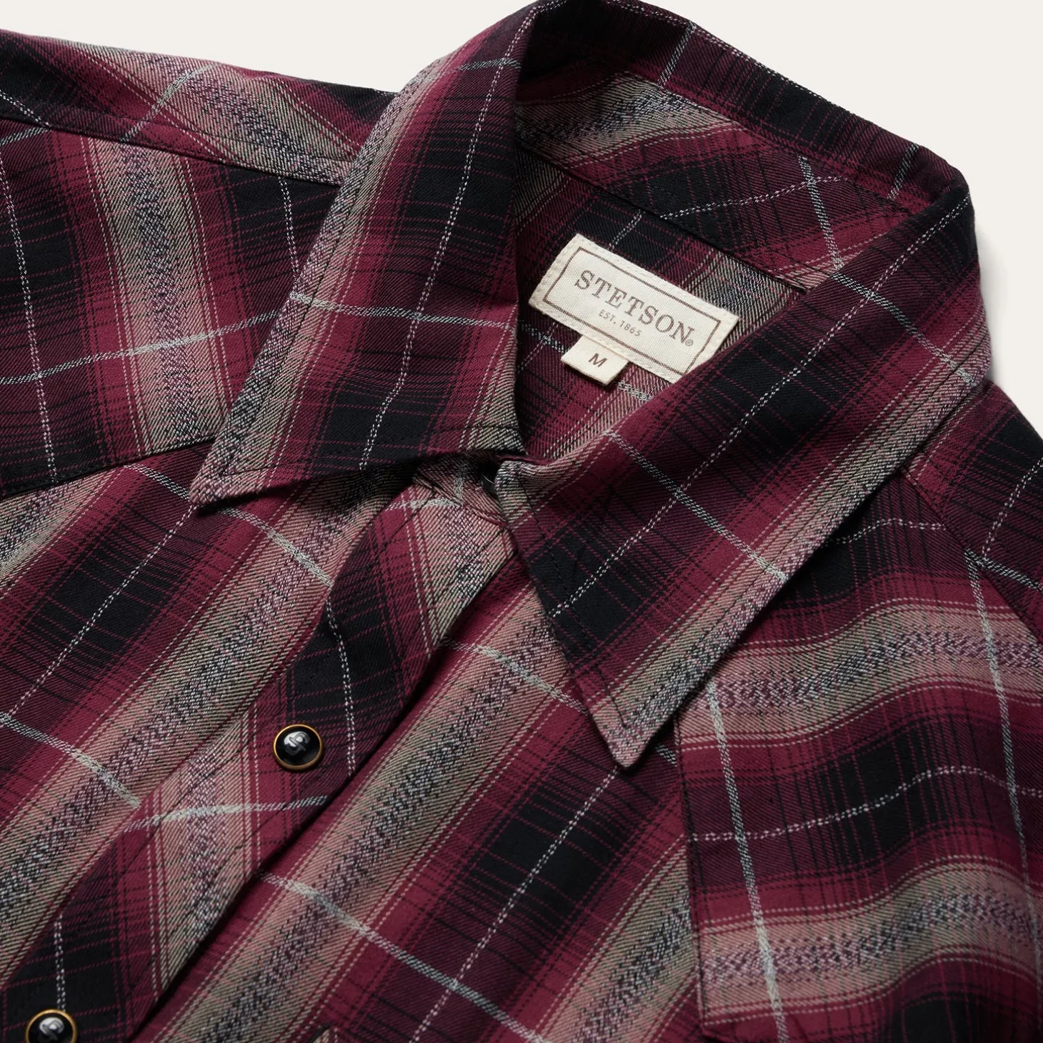 Red Marl Plaid Western Shirt