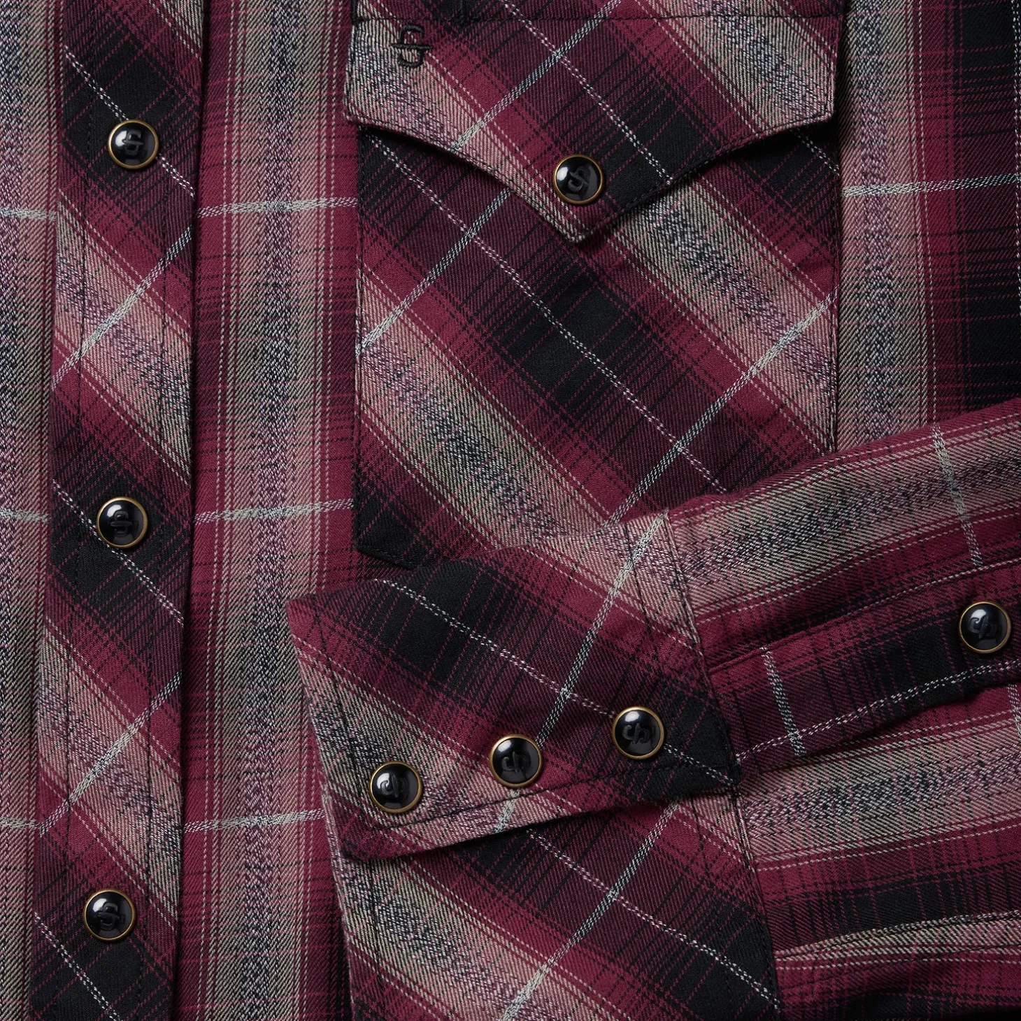 Red Marl Plaid Western Shirt