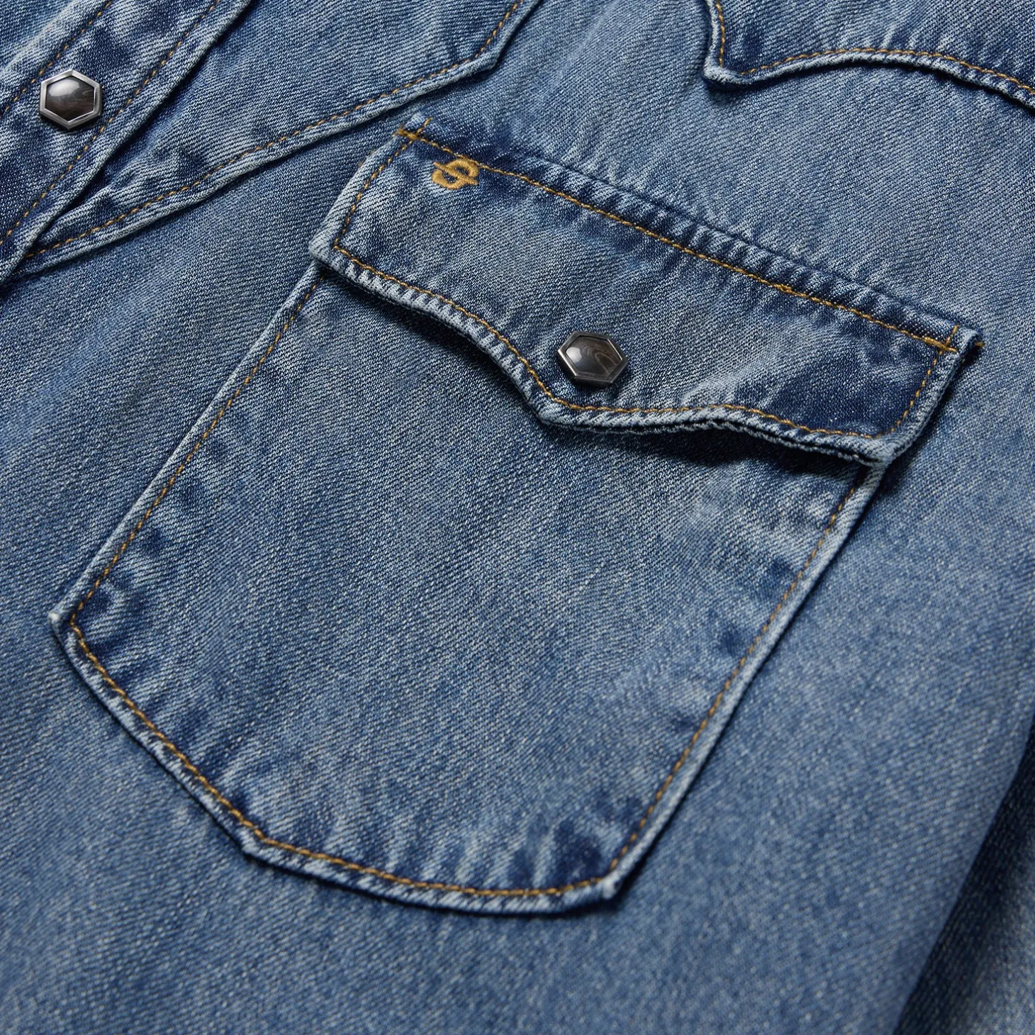 Retro Denim Western Shirt