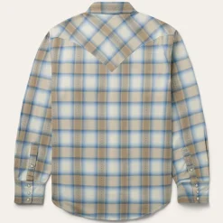 Sand Plaid Dobby Western Shirt