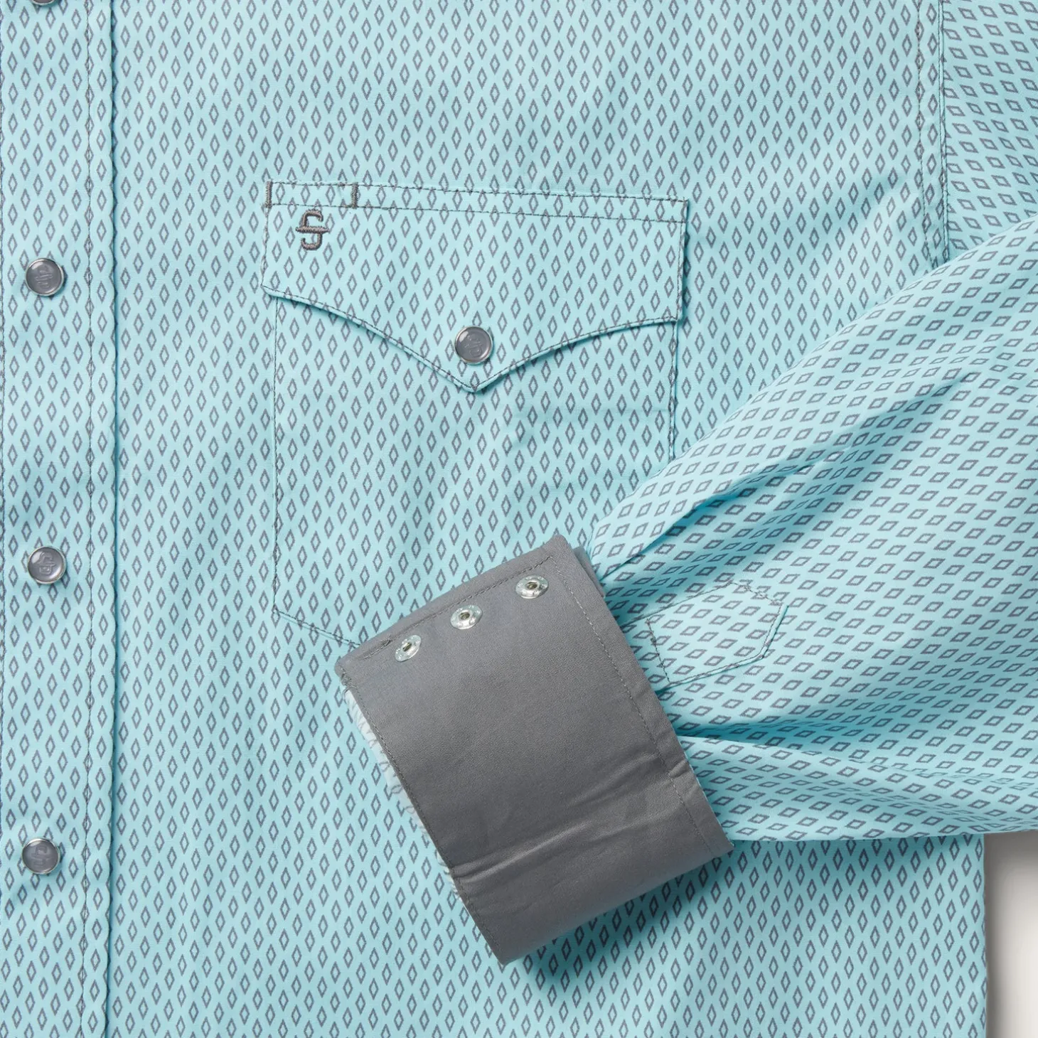 Silver Diamond Neat Print Western Shirt