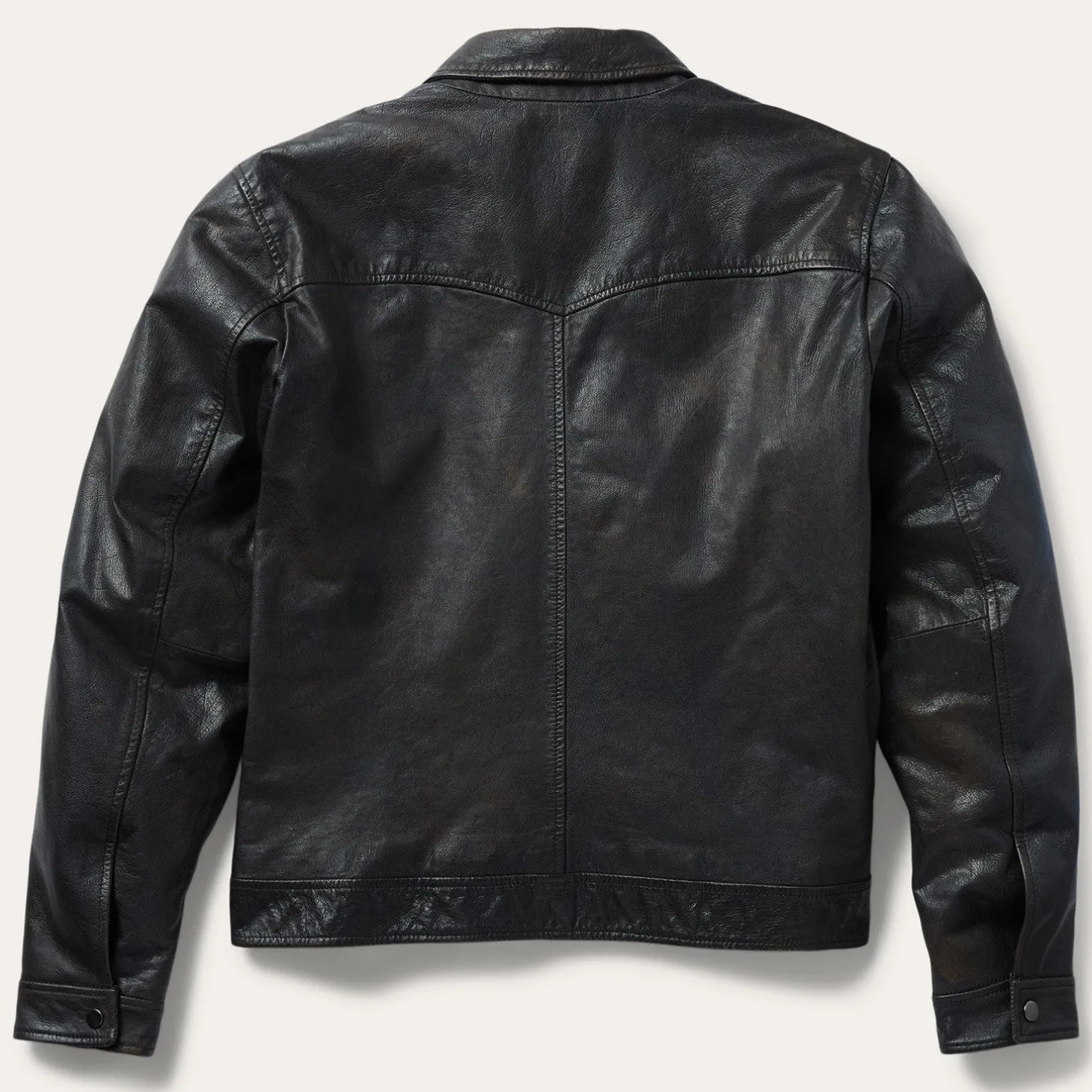 Snap Front Leather Jacket