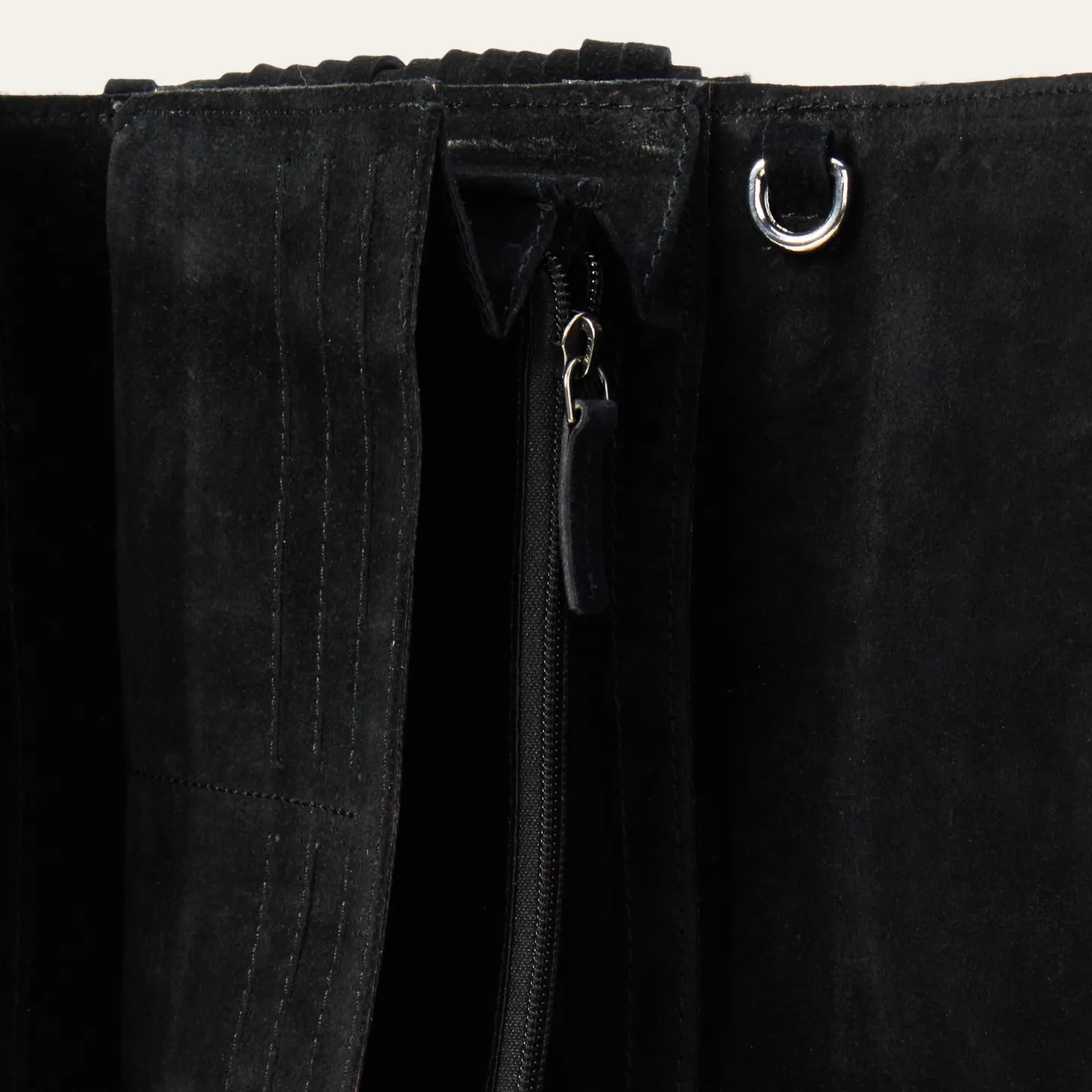 Spiral Suede Fringed Clutch