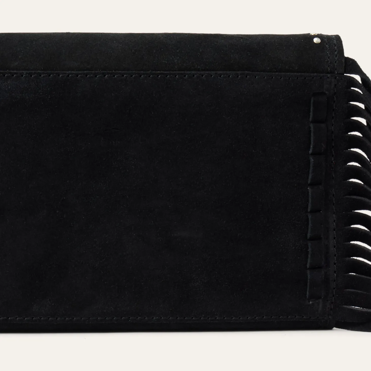 Spiral Suede Fringed Clutch