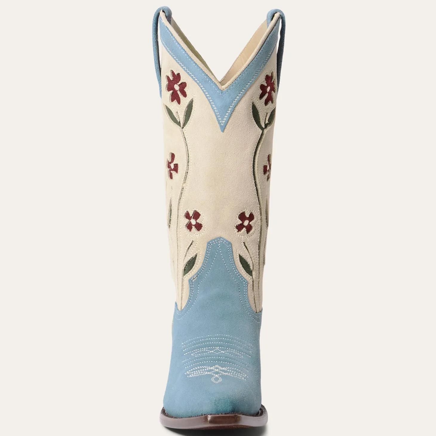Stetson & THE GREAT. Suede Floral Cowboy Boot