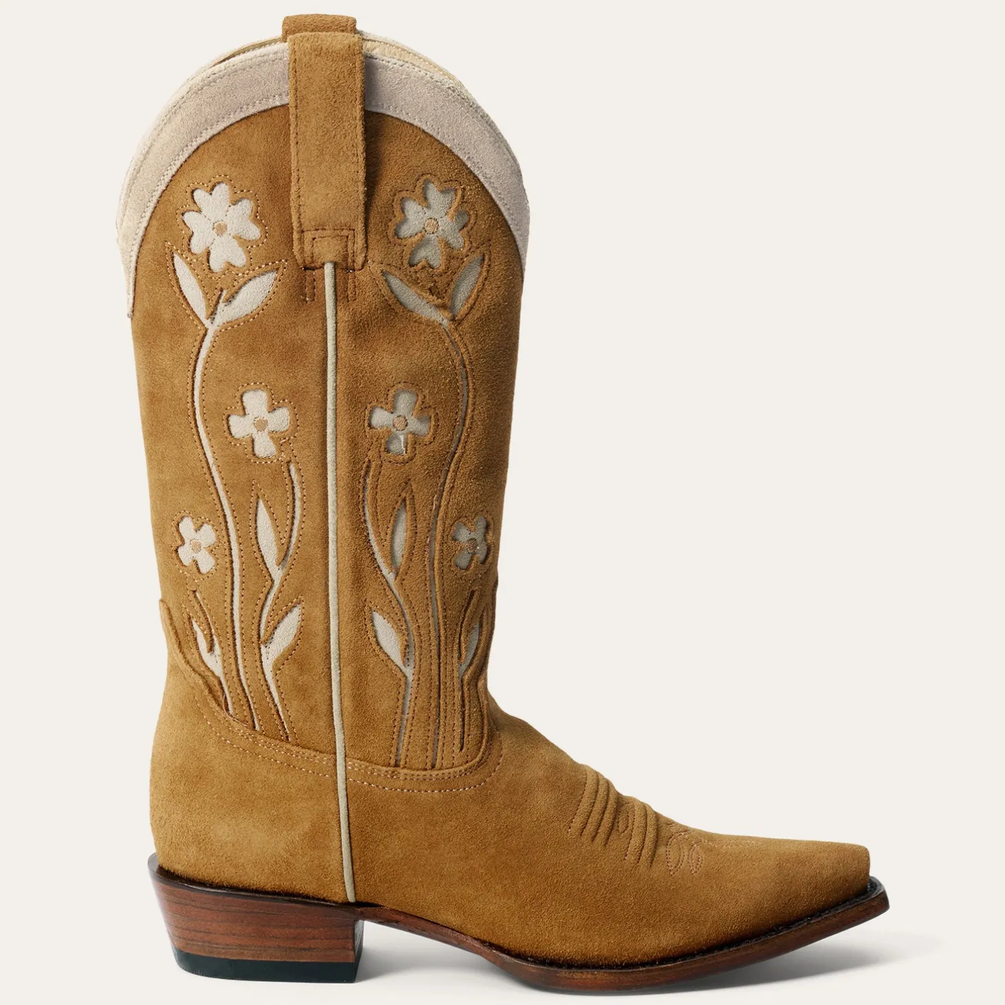 Stetson & THE GREAT. Suede Floral Cowboy Boot