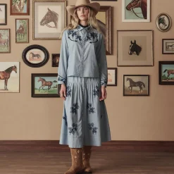 Stetson & THE GREAT. The Chambray Embroidered Western Shirt
