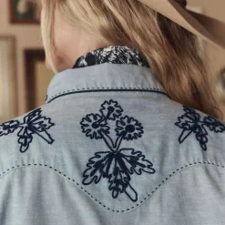 Stetson & THE GREAT. The Chambray Embroidered Western Shirt