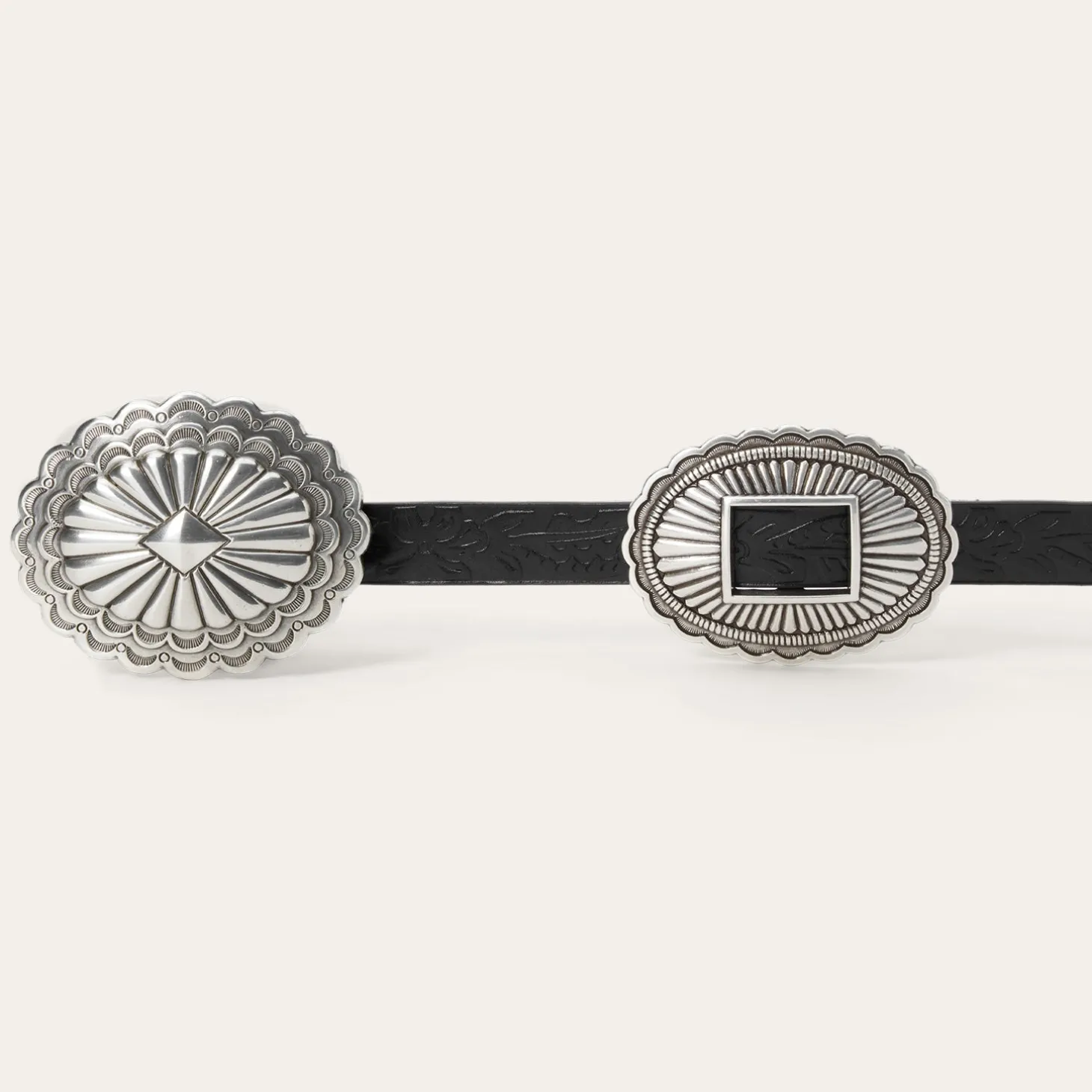 Stetson & THE GREAT. Tooled Leather Concho Belt