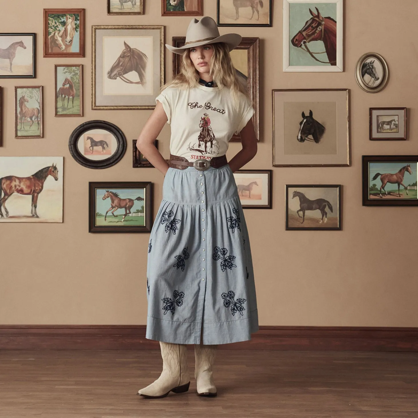 Stetson & THE GREAT. Tooled Waist Belt