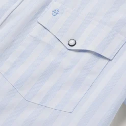 Stripe Oxford Short Sleeve Western Shirt