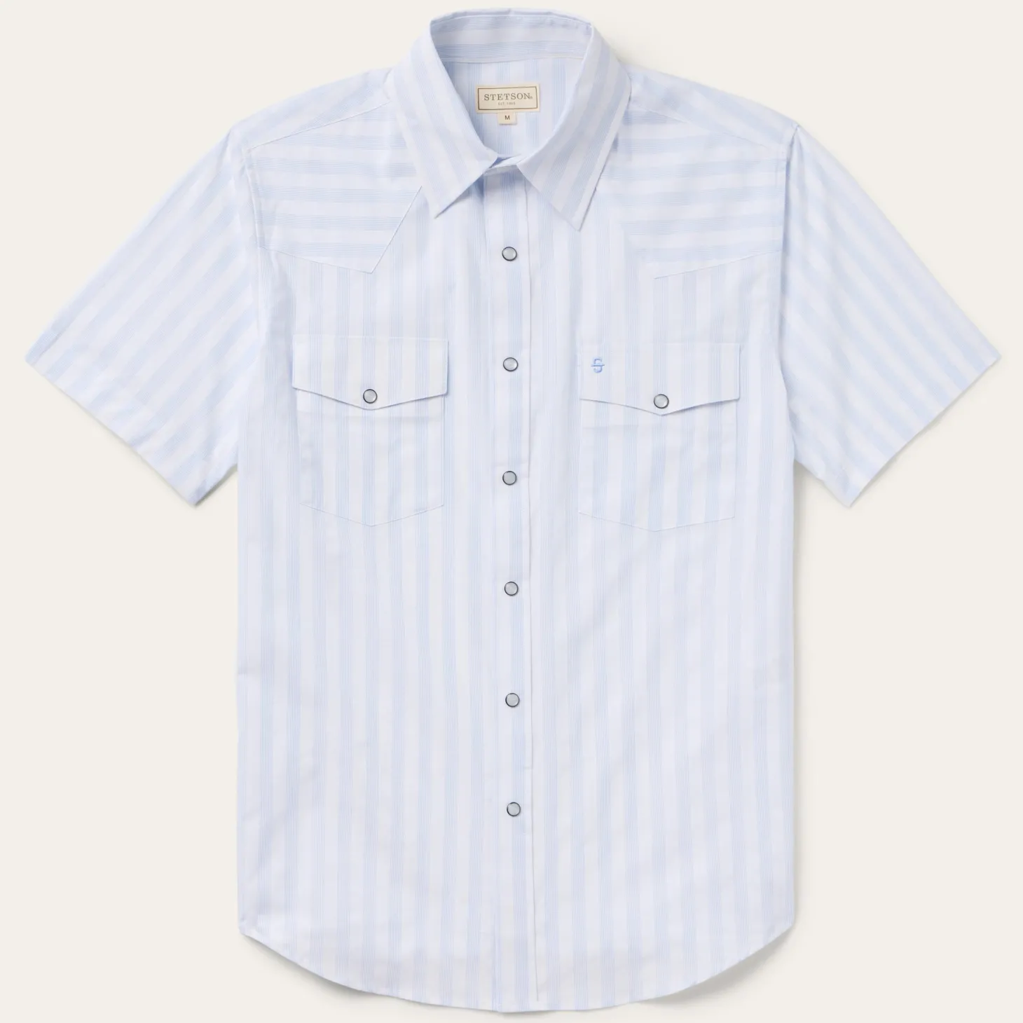 Stripe Oxford Short Sleeve Western Shirt