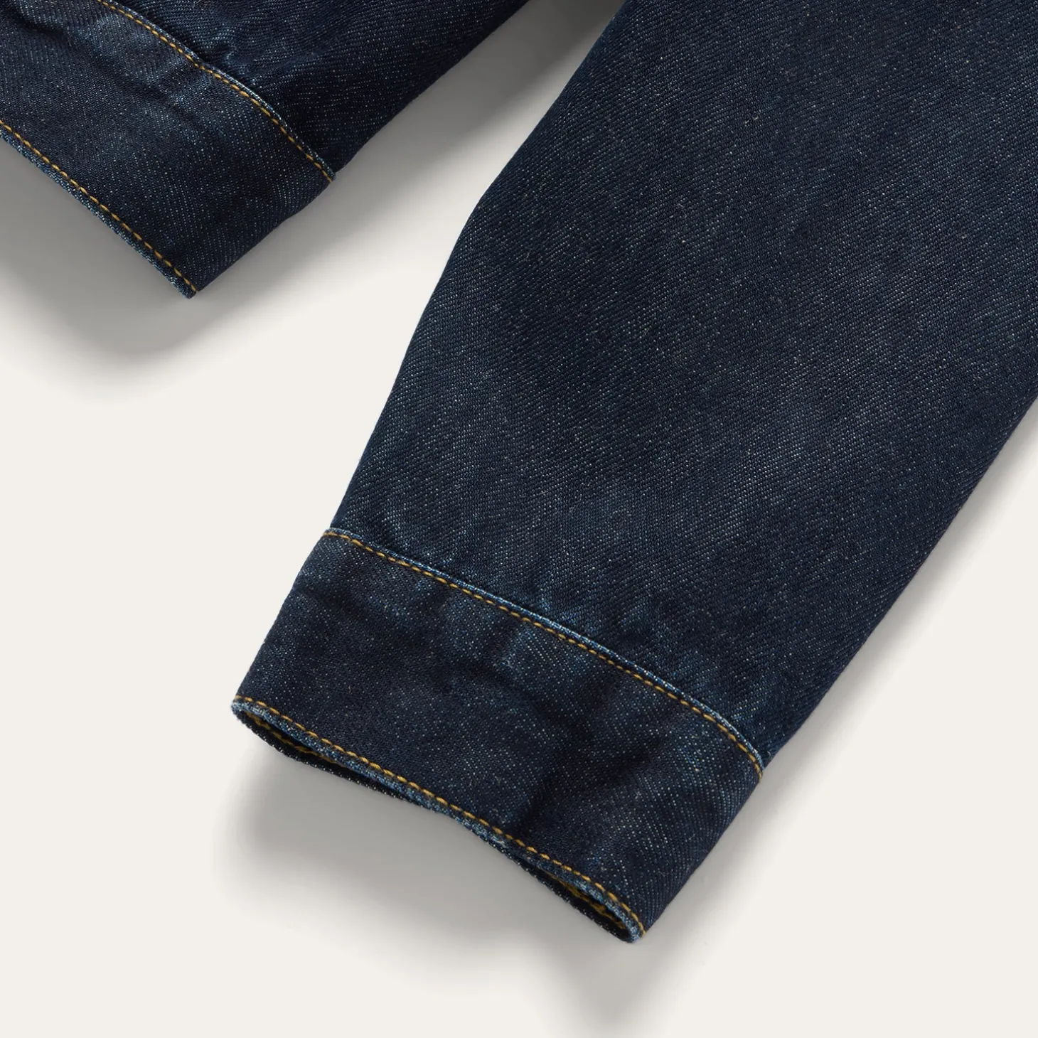 Suede Collar Raw Denim Jacket