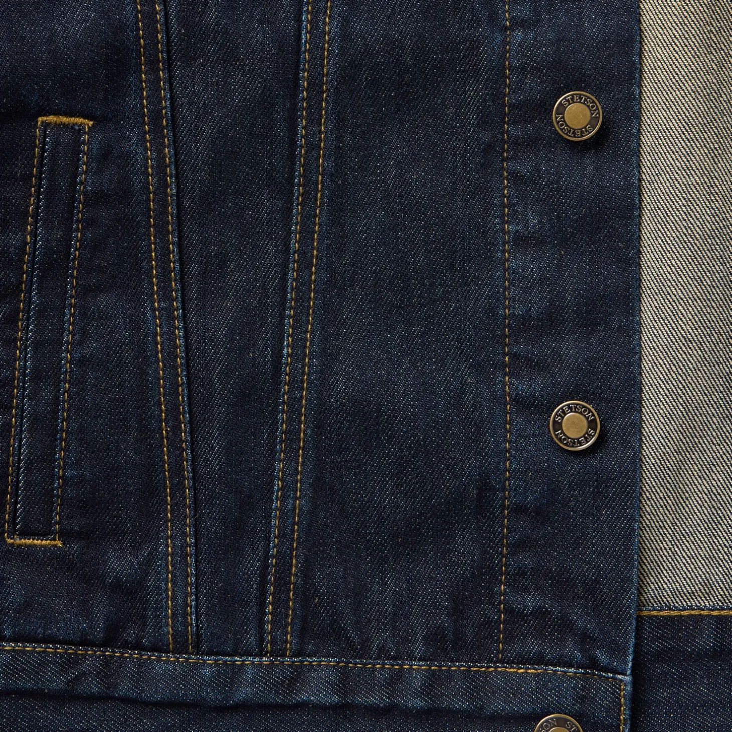 Suede Collar Raw Denim Jacket