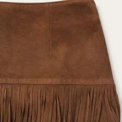 Suede Fringed Skirt