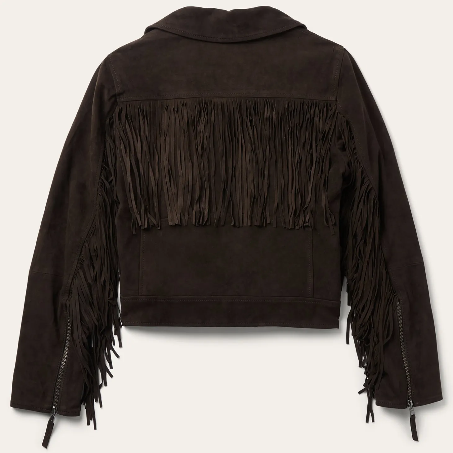 Suede Fringe Motorcycle Jacket
