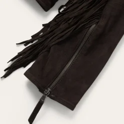 Suede Fringe Motorcycle Jacket