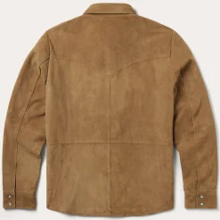 Suede Leather Shirt Jacket