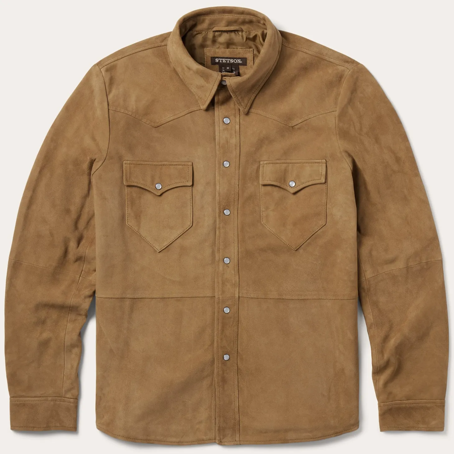 Suede Leather Shirt Jacket