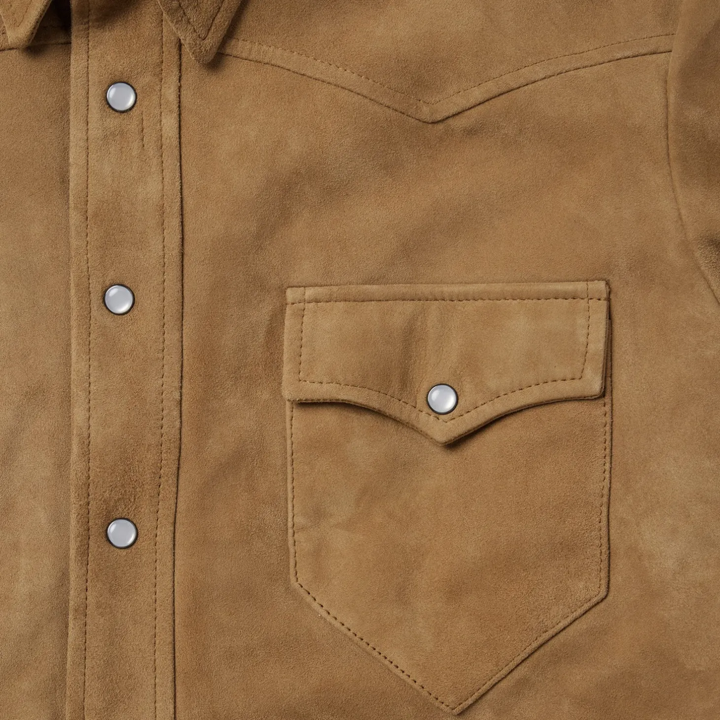 Suede Leather Shirt Jacket
