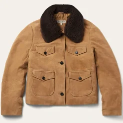 Suede Shearling Cropped Jacket
