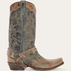 Sundance Kid Washed Crater Black Cowboy Boot
