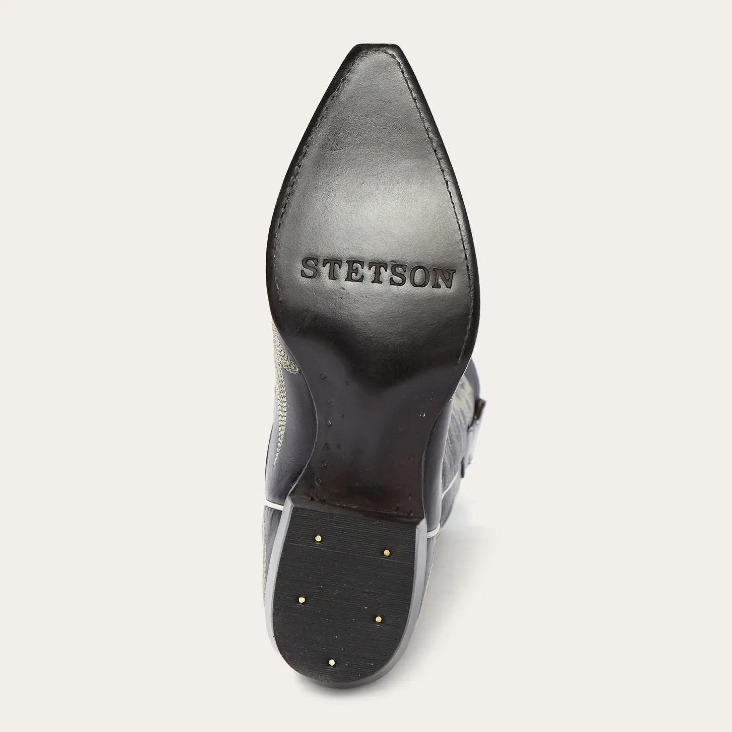 Tina Black & White Flame Embroidered Cowboy Boot