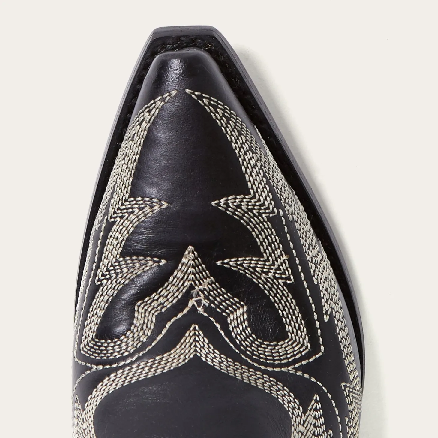 Tina Black & White Flame Embroidered Cowboy Boot