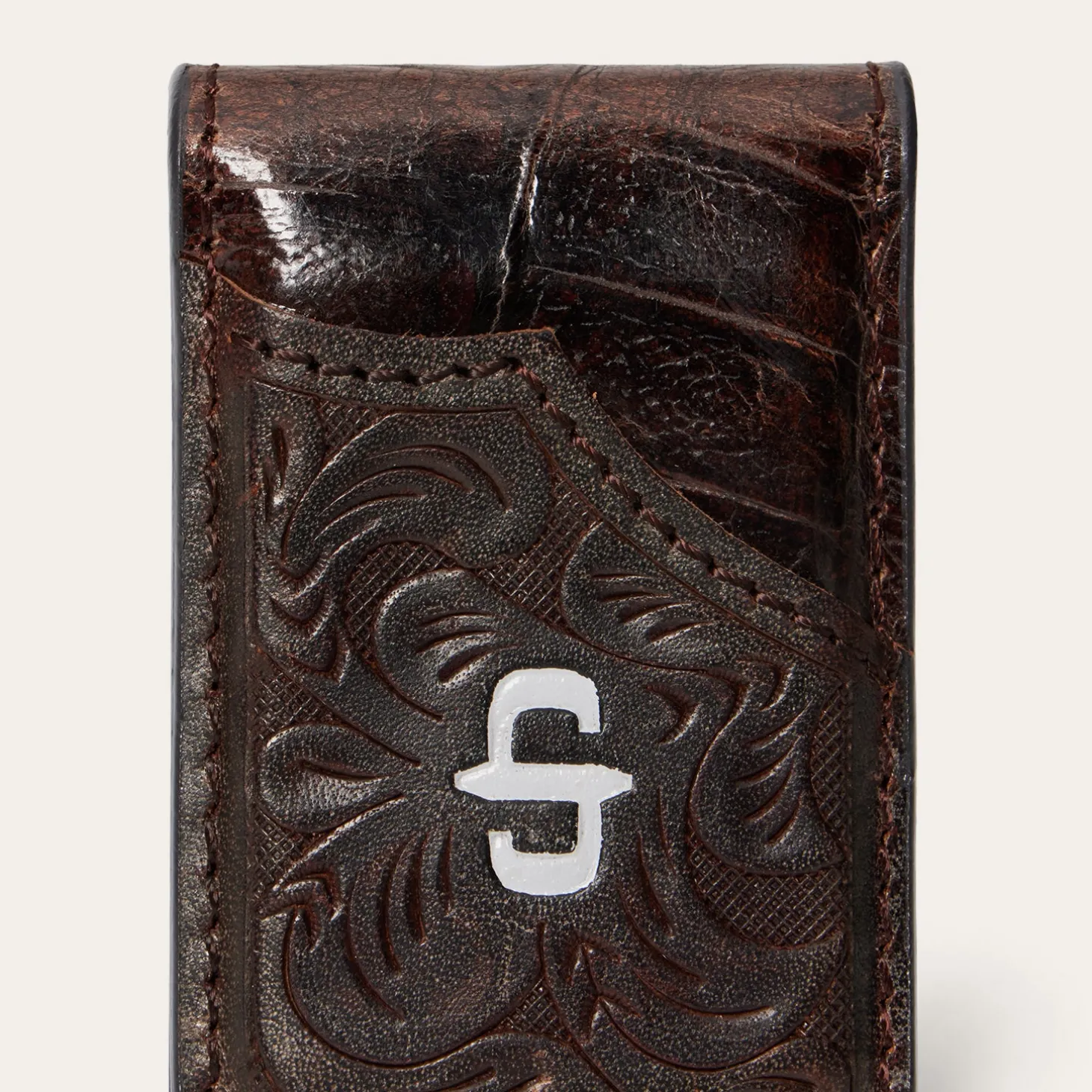 Tooled Embossed Croco Money Clip