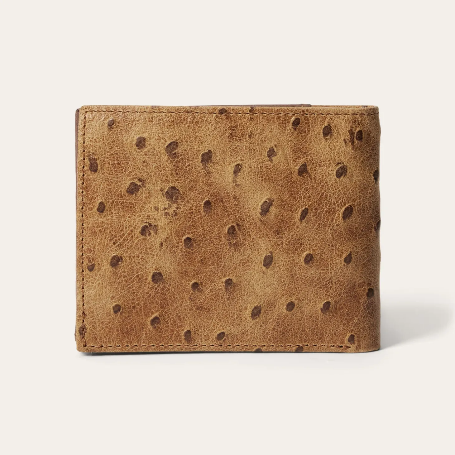 Tooled Embossed Ostrich Bi-Fold Wallet
