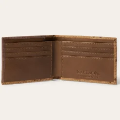 Tooled Embossed Ostrich Bi-Fold Wallet
