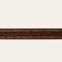 Tooled Horse Hair Braided Edge Belt