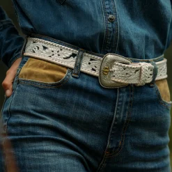 Tooled Laced Edge Belt