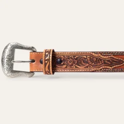Tooled Tab Embroidered Belt