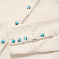 Turquoise Snap Western Denim Shirt