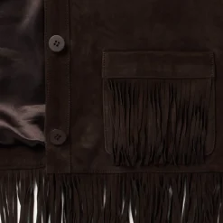 Two Pocket Fringe Suede Jacket