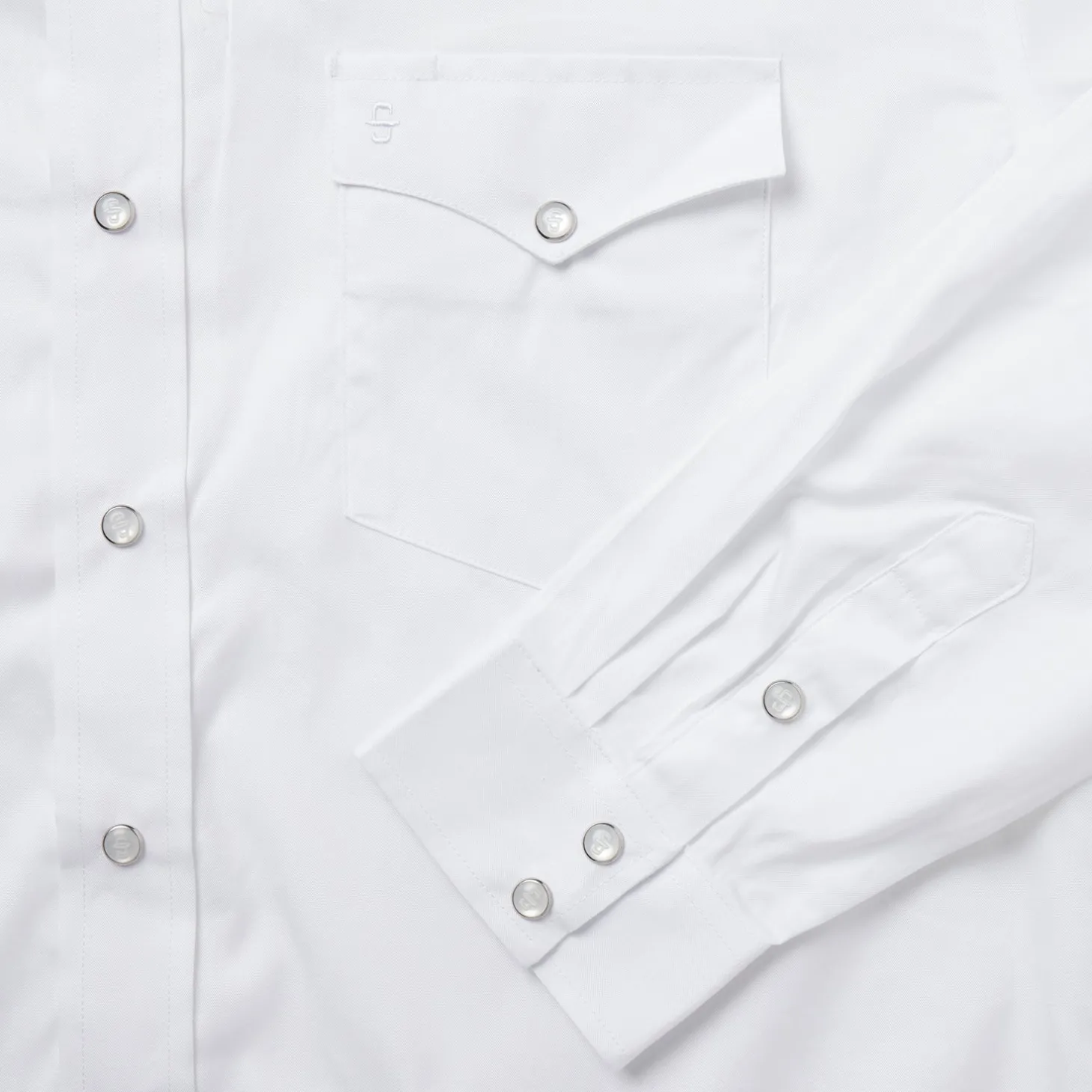 White Pinpoint Oxford Western Shirt