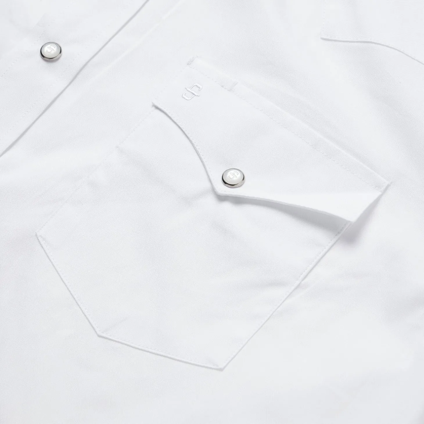 White Pinpoint Oxford Western Shirt