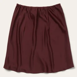 Wine Satin Skirt