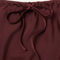 Wine Satin Skirt