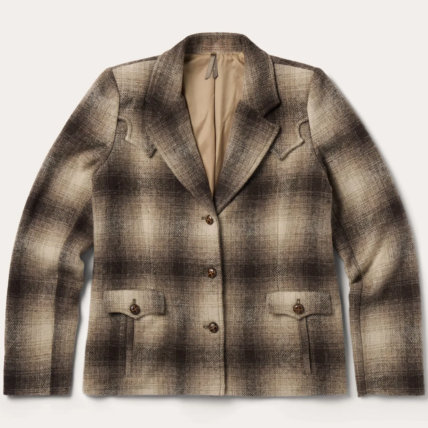 Wool Plaid Western Blazer