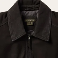 Zip Front Suede Leather Jacket
